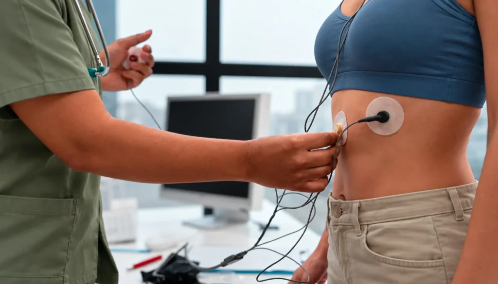 Personal de salud realizando procedimiento para detectar una posible causa de taquicardia